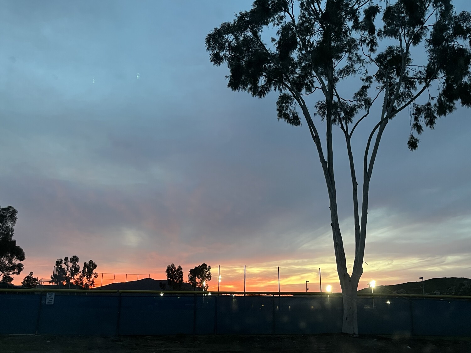 Baseball practice till the sunset