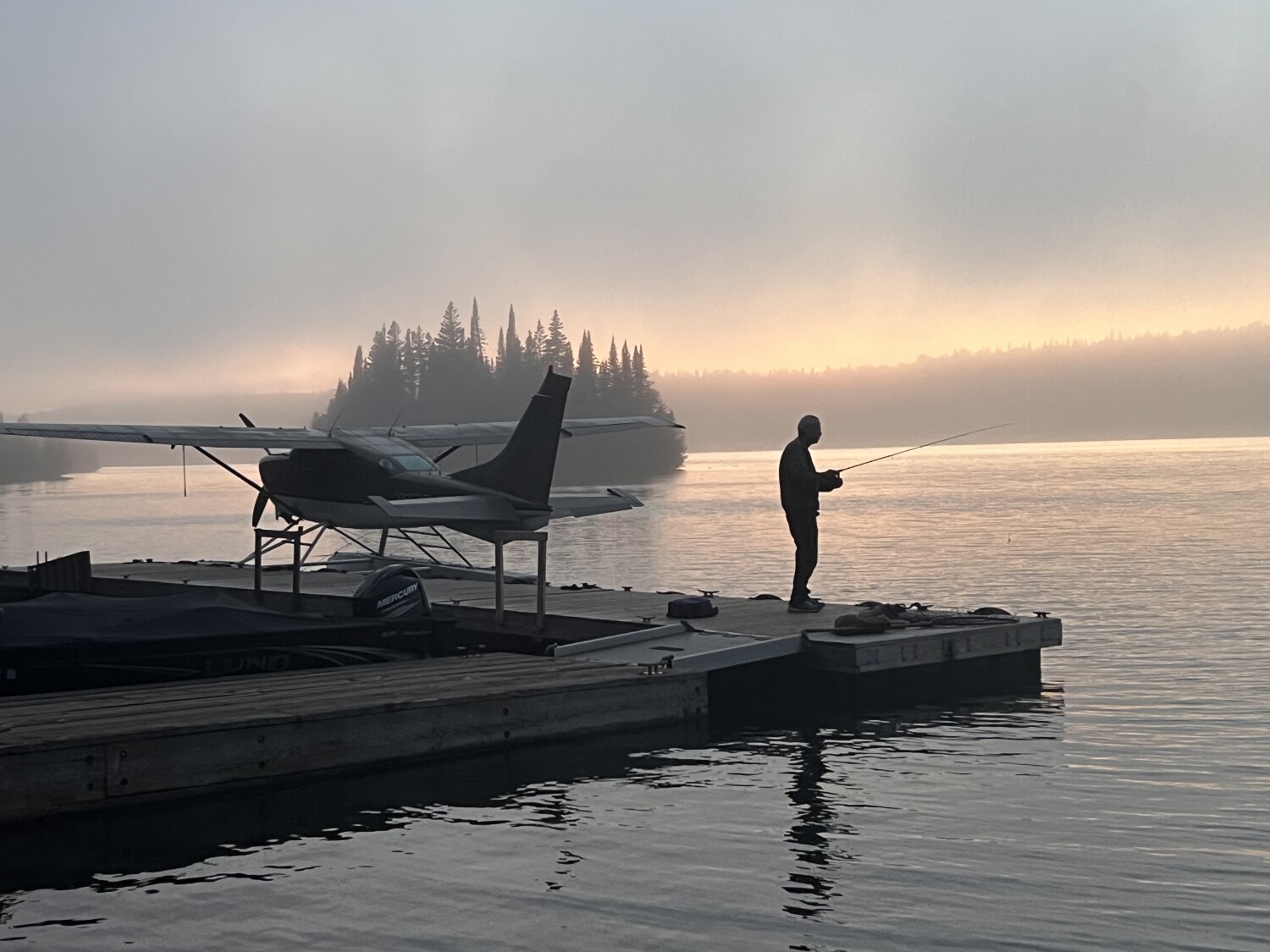On a lake on a Island on a lake.