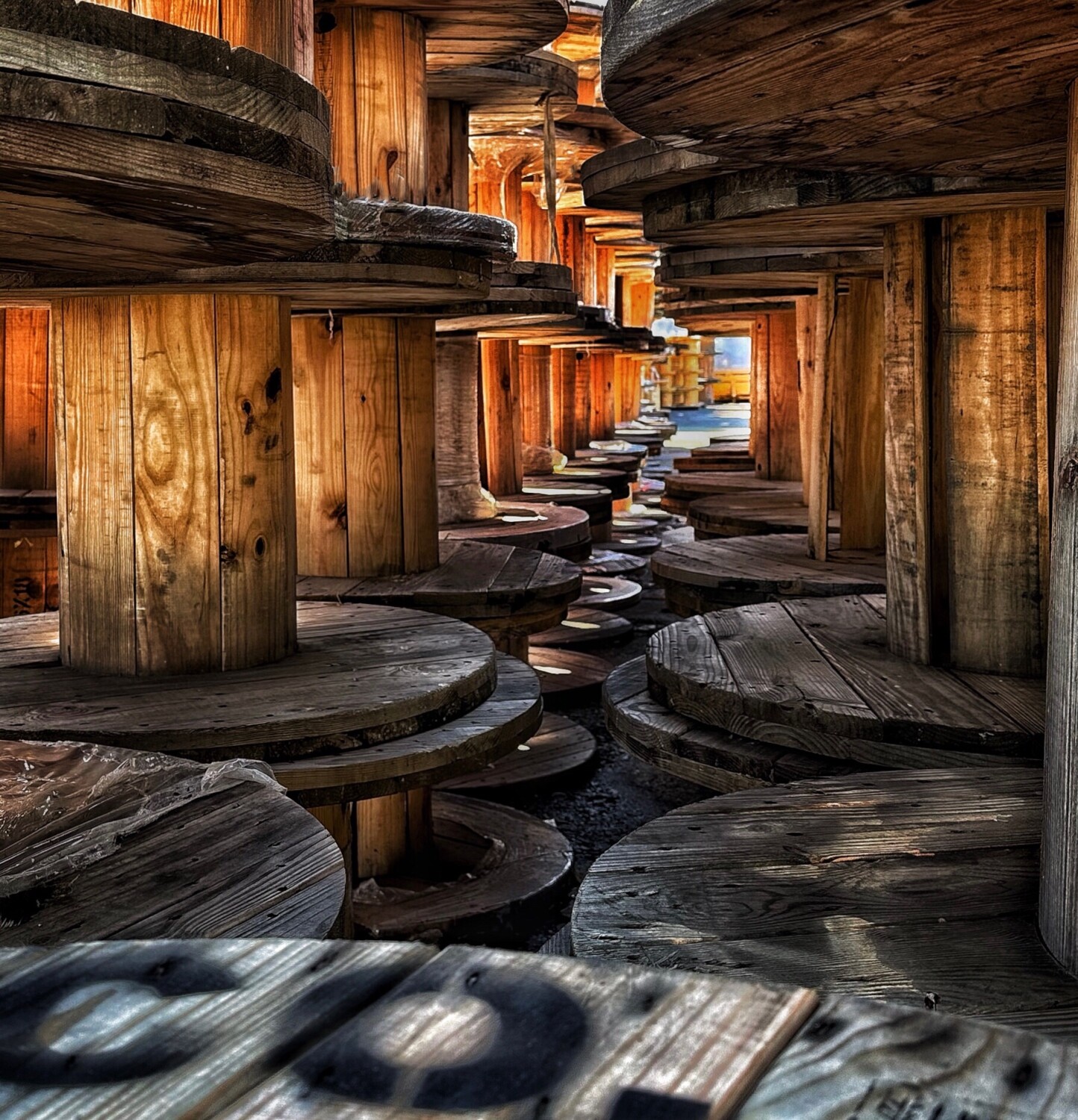 A Path Through Wooden Reels