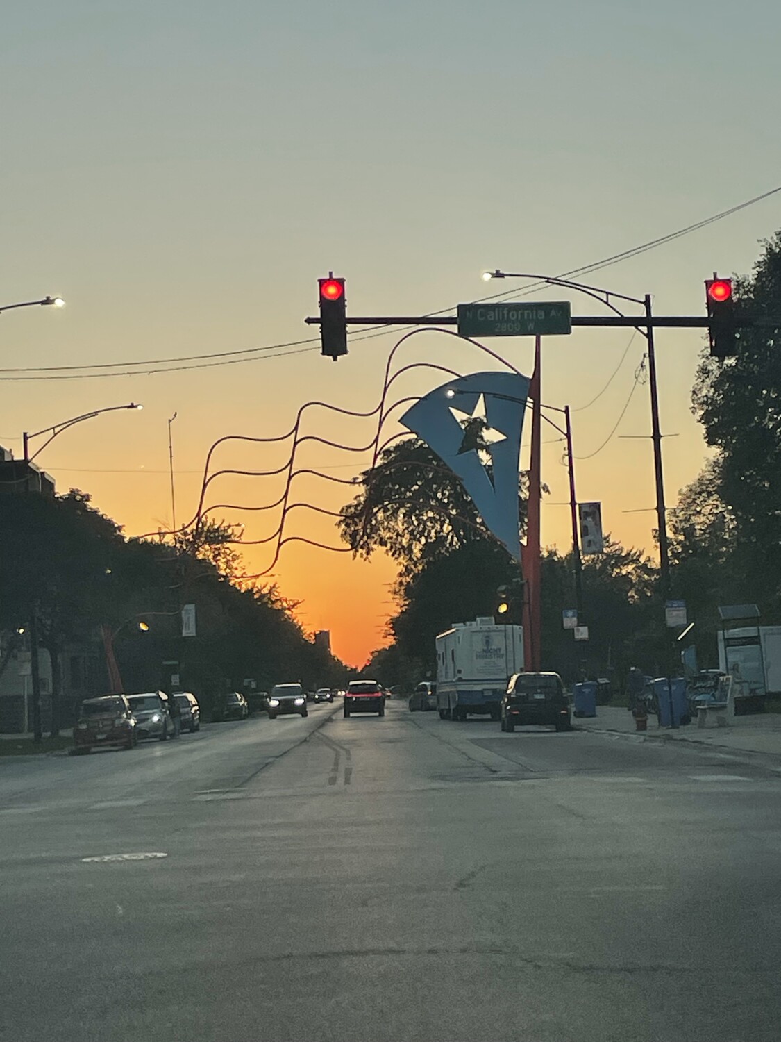 Sunset near Humboldt Park, Chicago