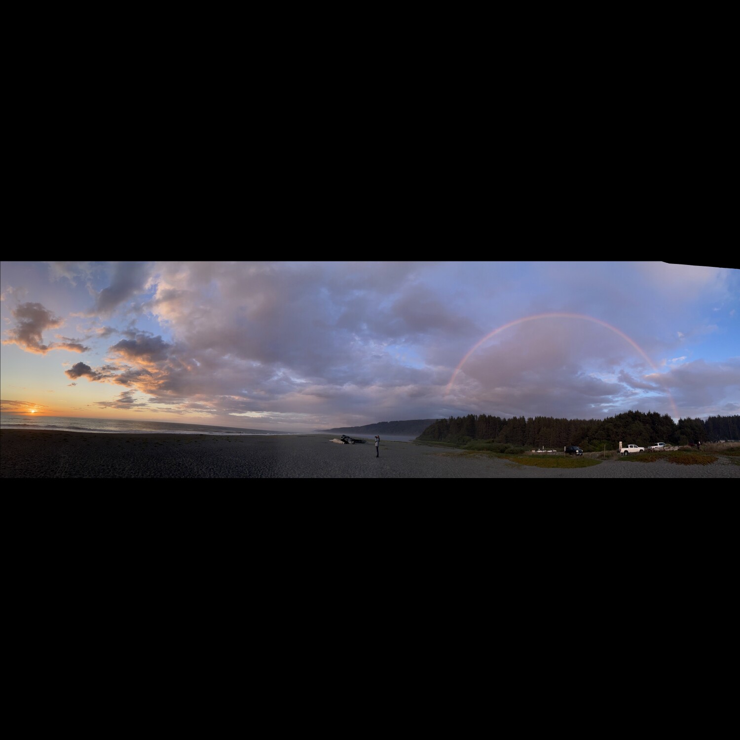 Sunset with a rainbow
