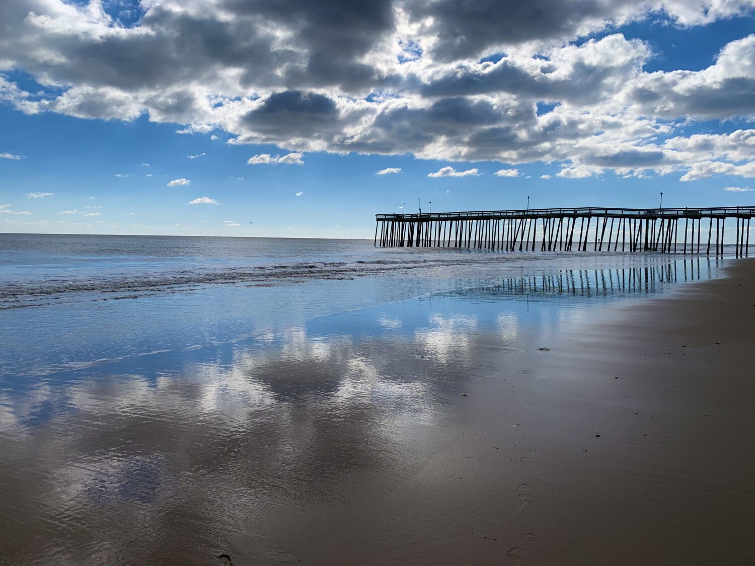Pier with clouds