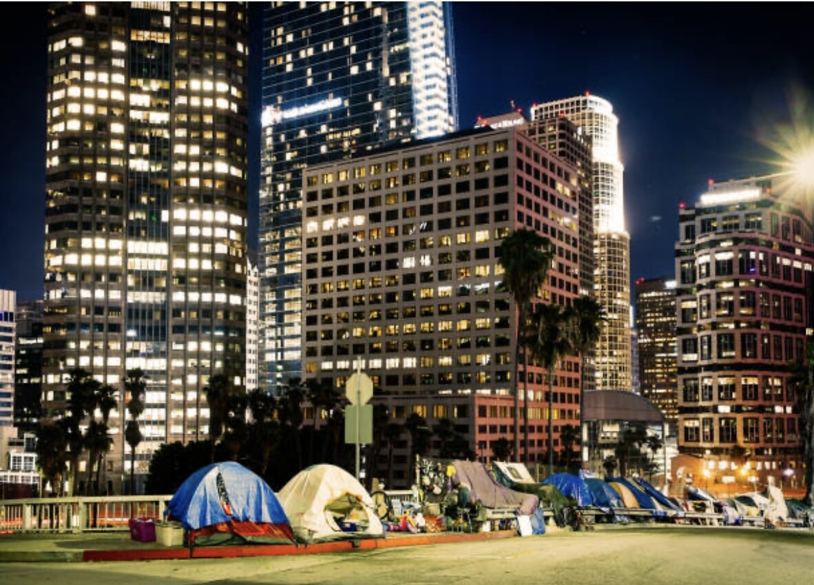 LA Downtown Homeless tent