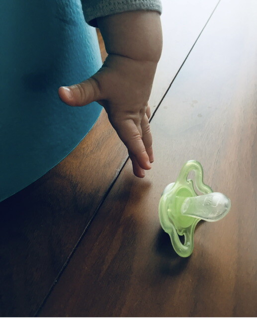 My grandson and his pacifier.