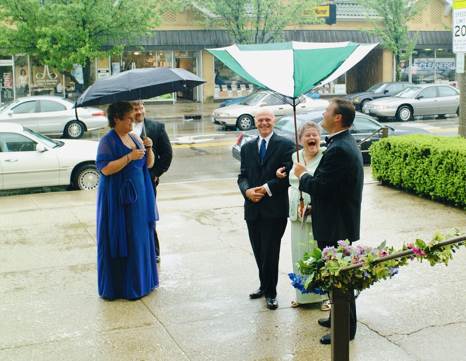 Umbrella in the wind