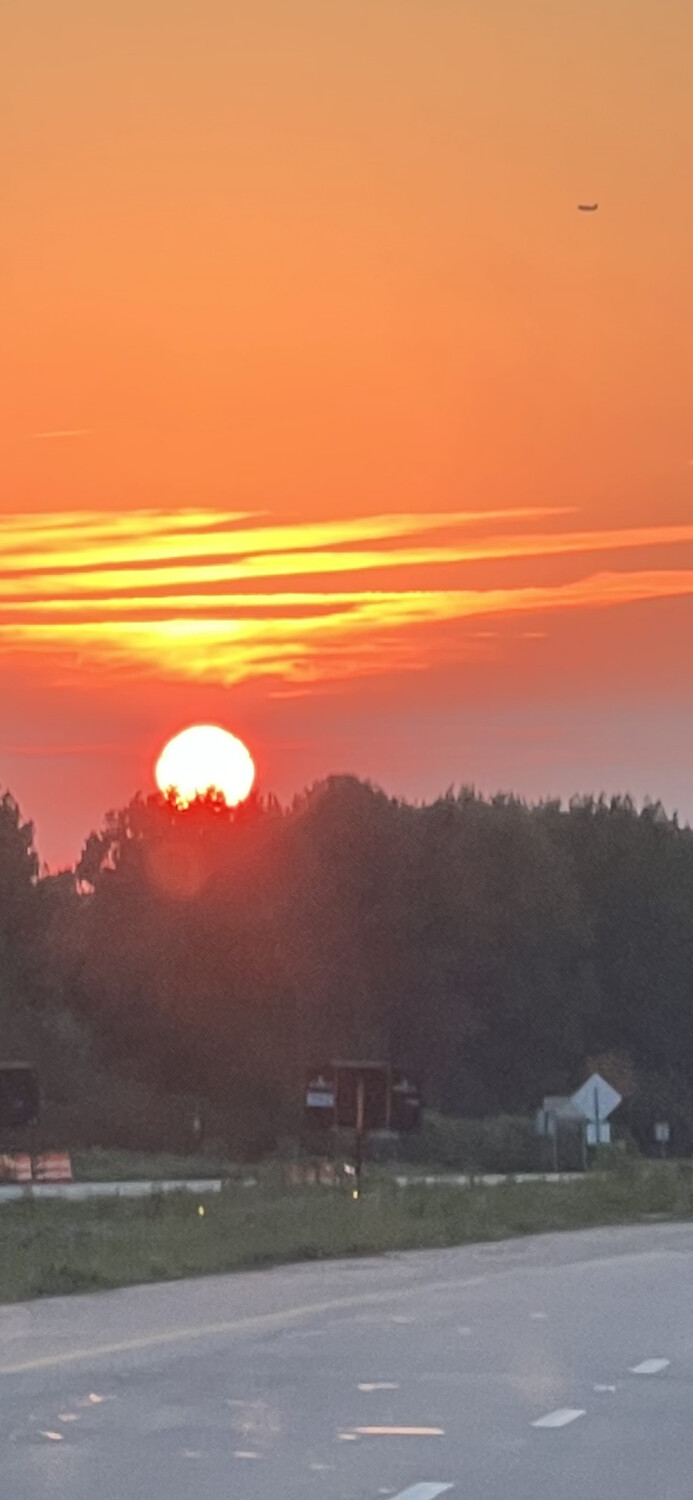 Sunset on the highway of life