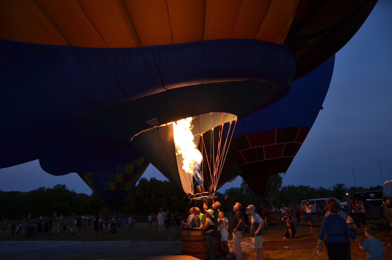 Hot air balloon at dusk