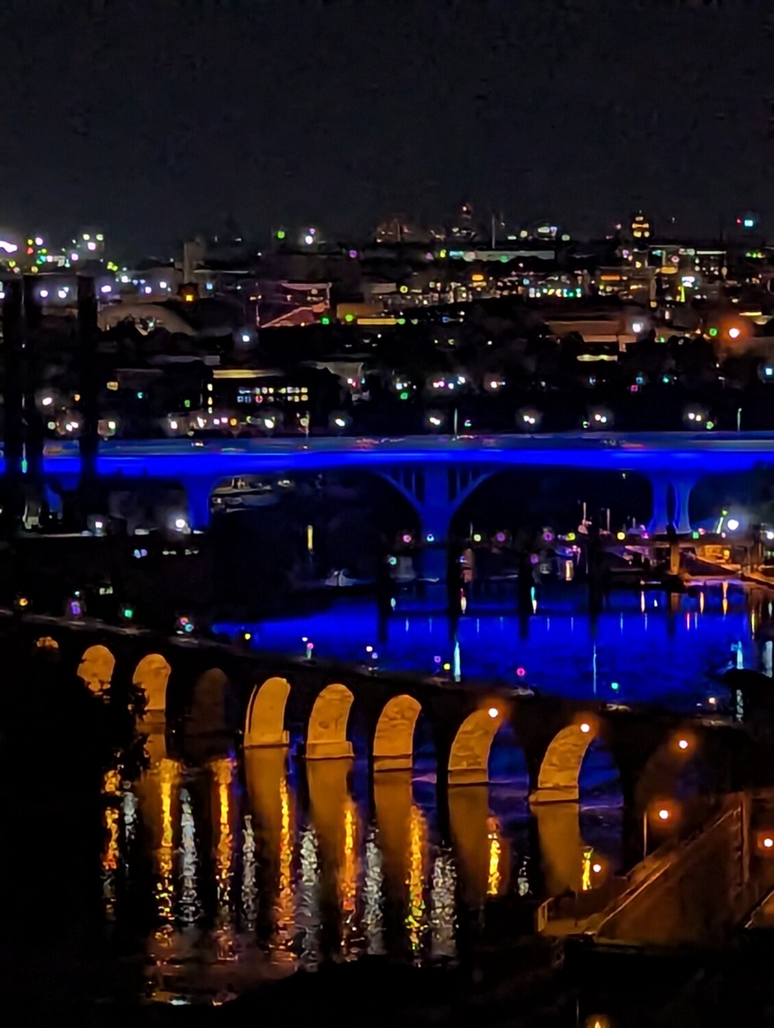 Stone Arch Bridge Night Light Minnesota