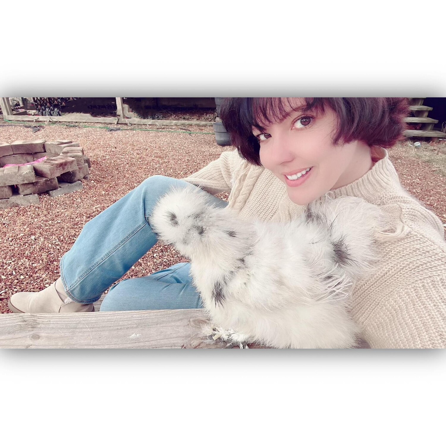 Country girl and her silkie