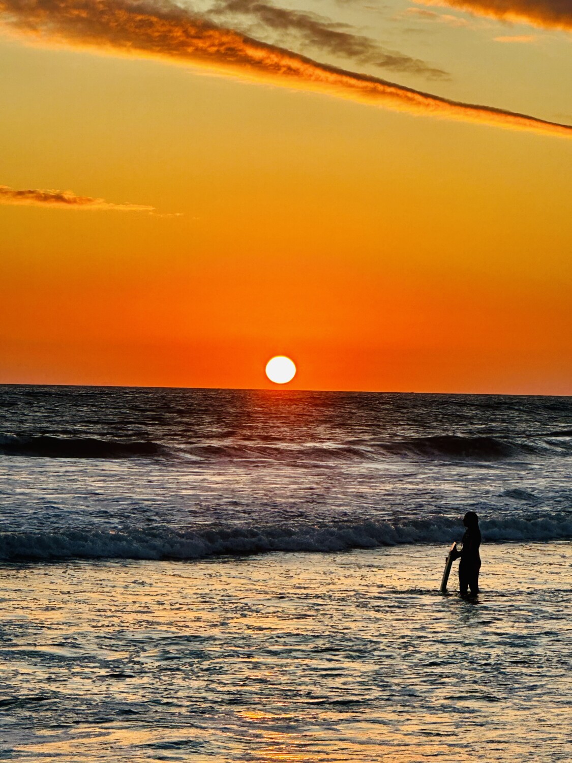 Riding The Waves At Sunset