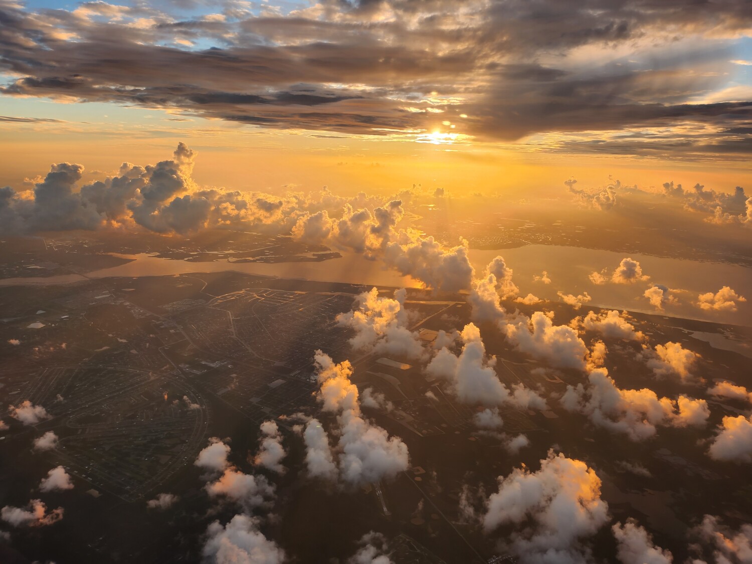 Sunrise among the clouds