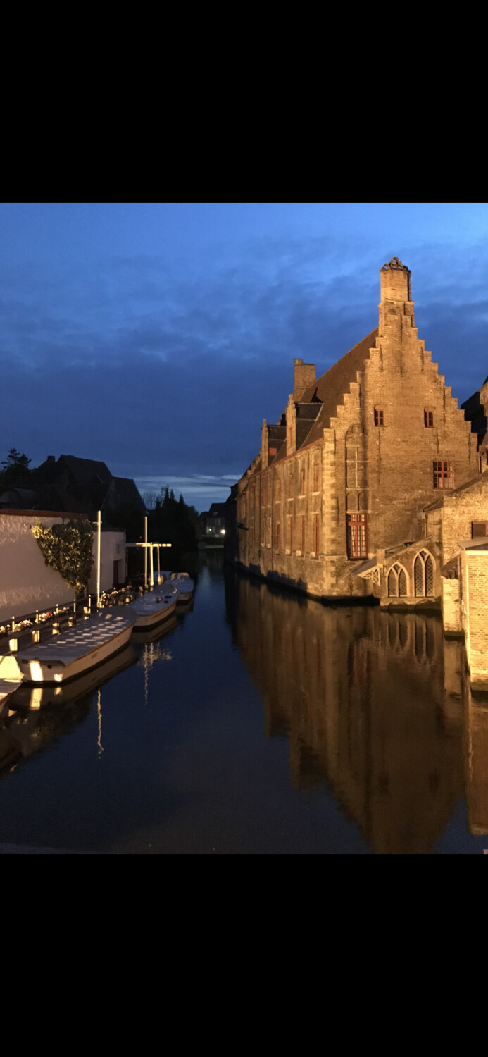 Belgium canal at night