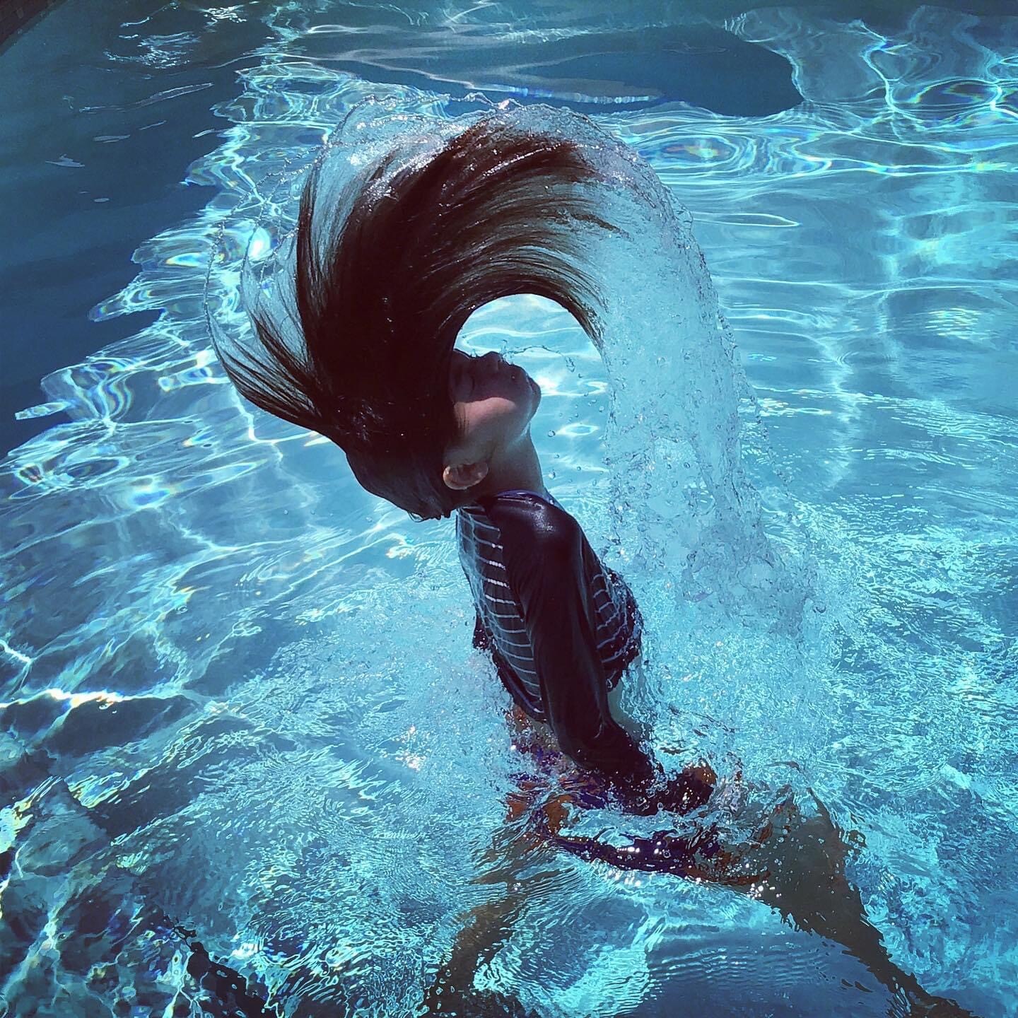 Summer lights in the pool