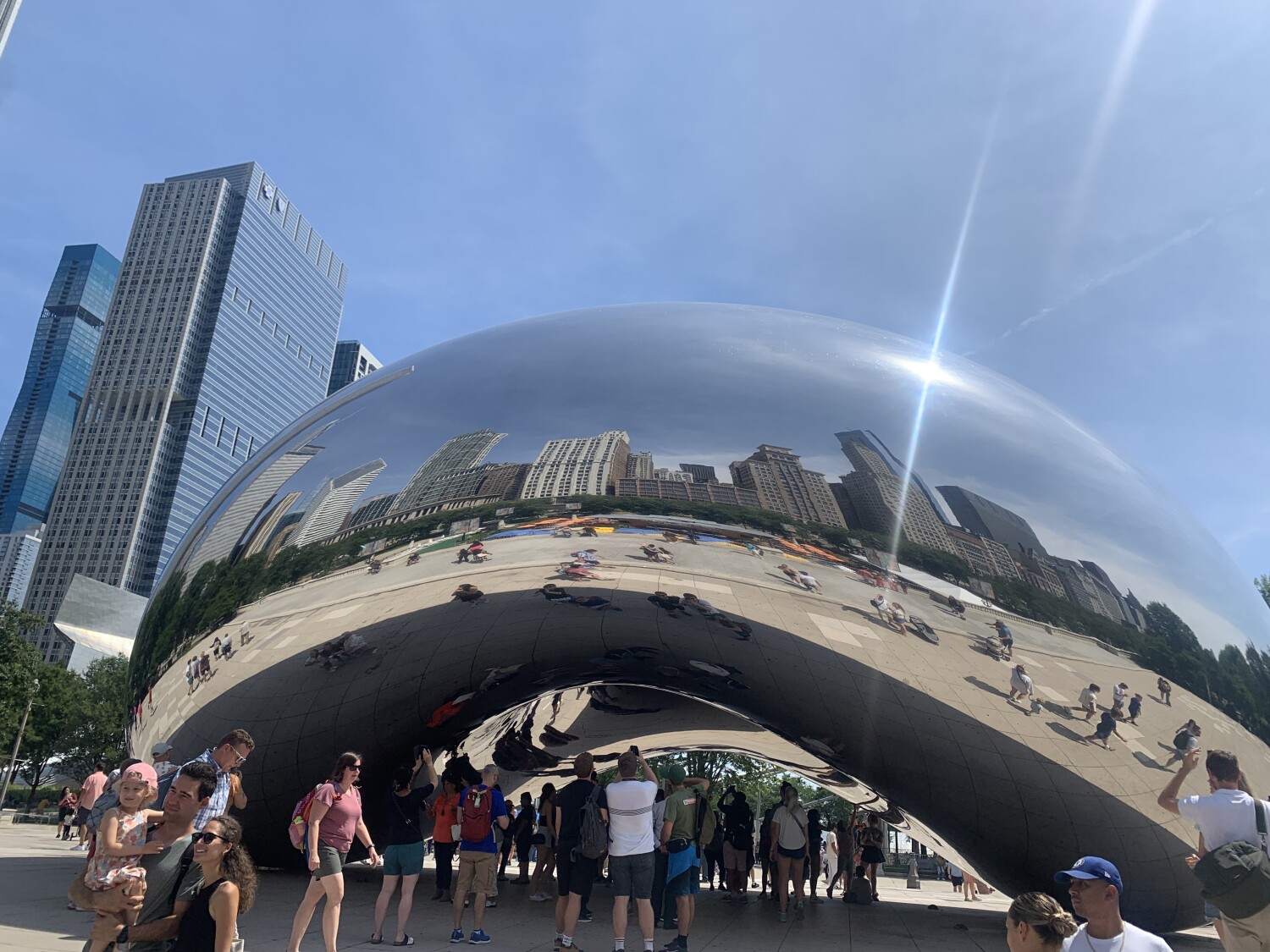 Summer in Chicago inside Cloud Gate