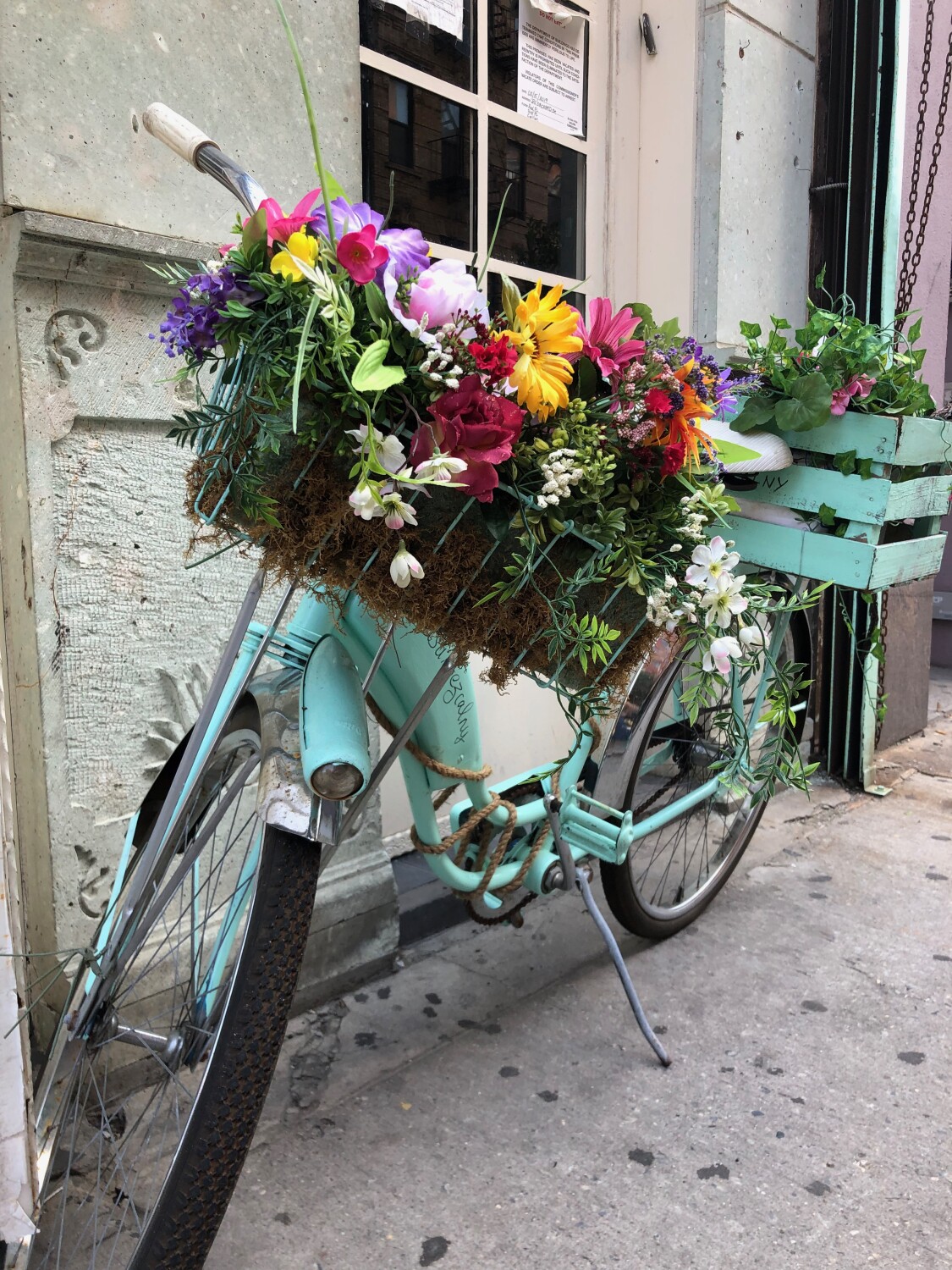 Flowers and bicycle