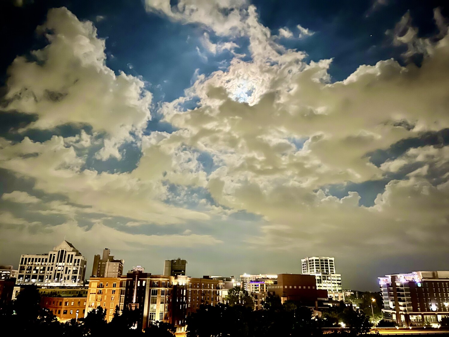 Clouds over downtown Greenville SC