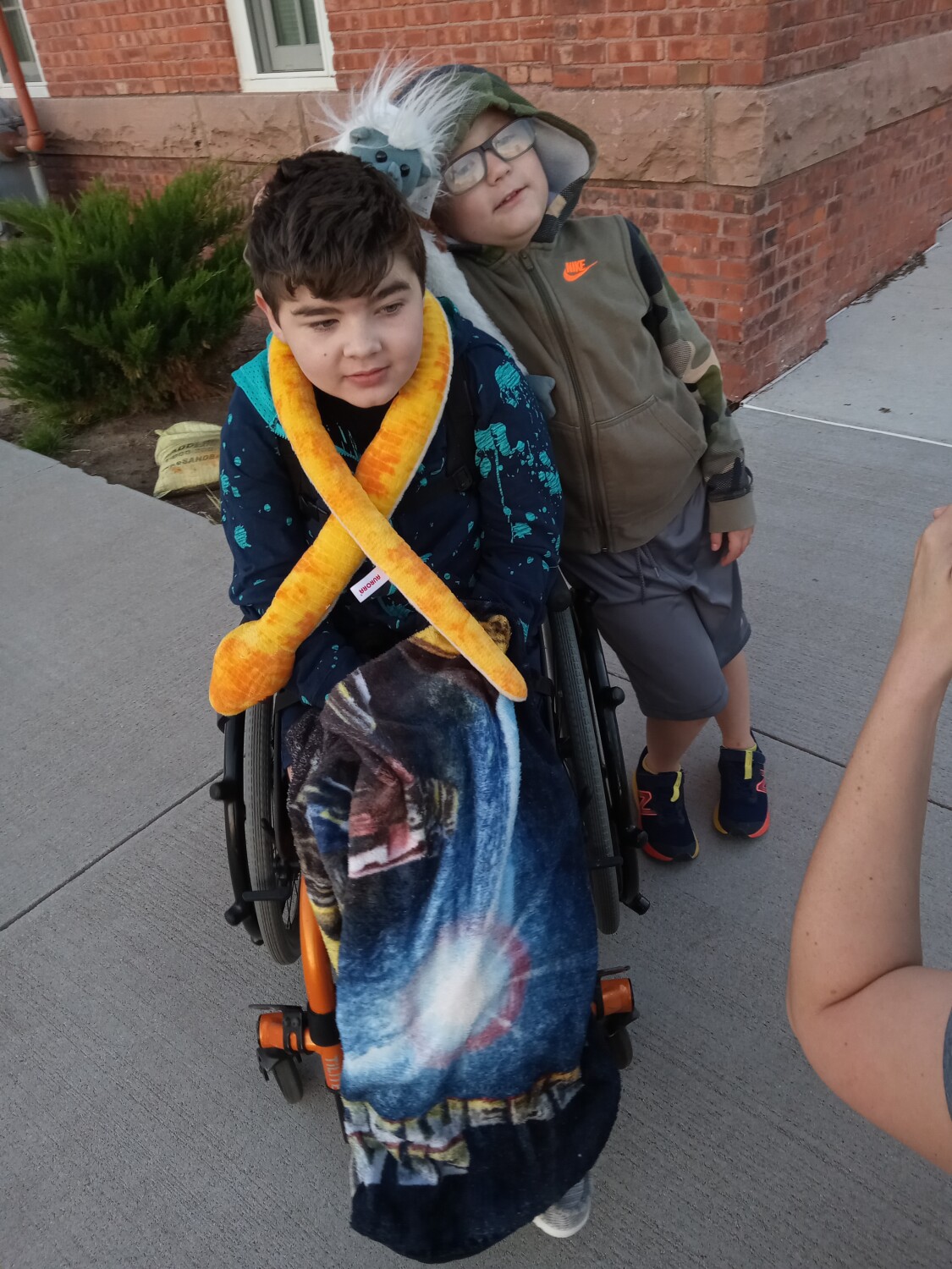 Waiting for school bus