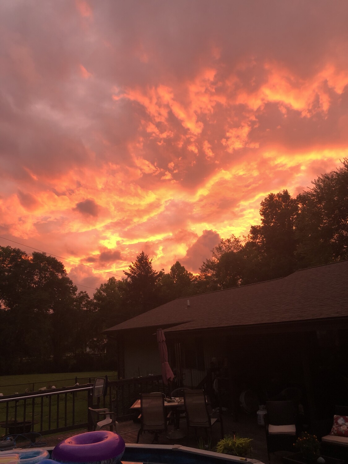 Fire in the evening sky