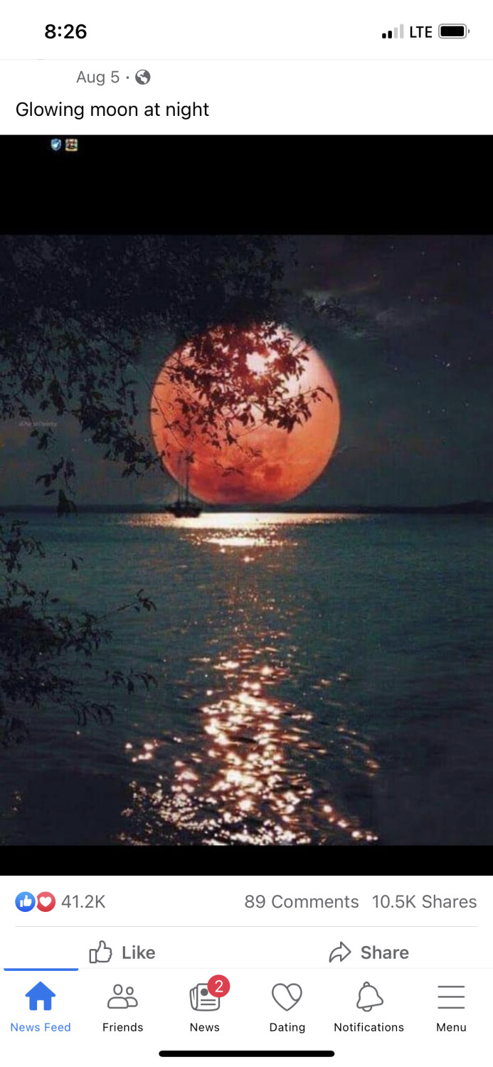 Moon on water