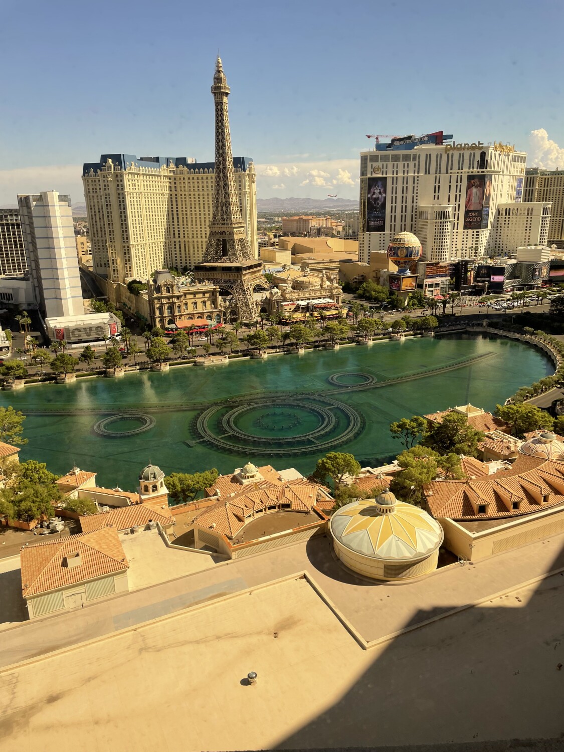 View of Las Vegas strip from Bellagio