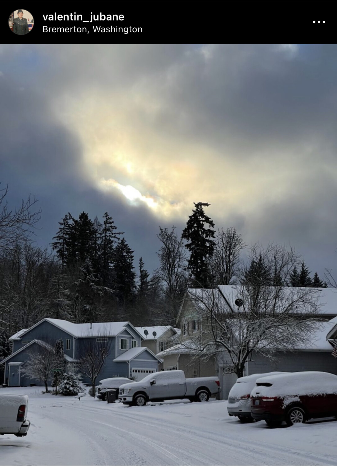 Bremerton view after light snow storm