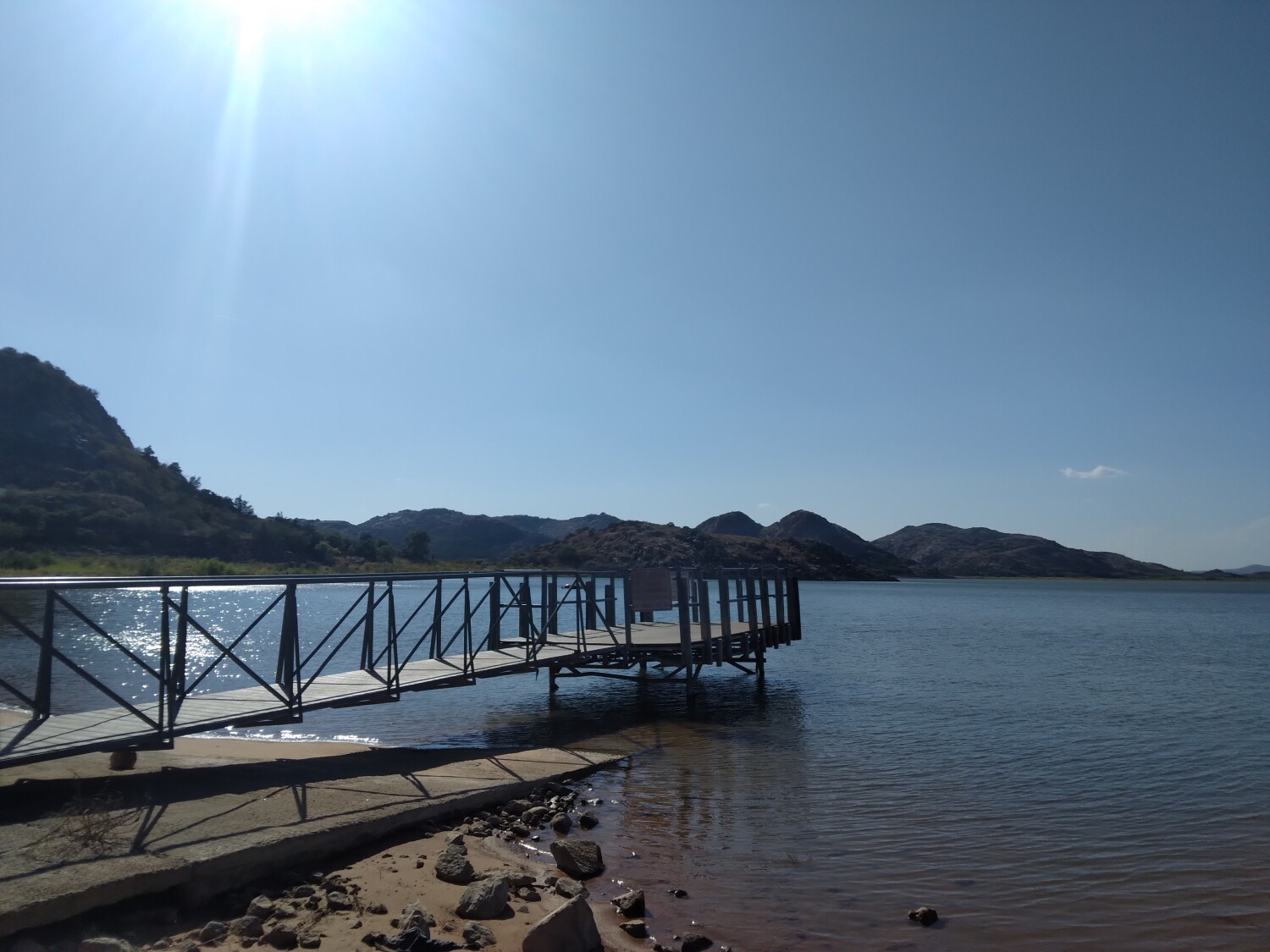 Lake dock in early evening