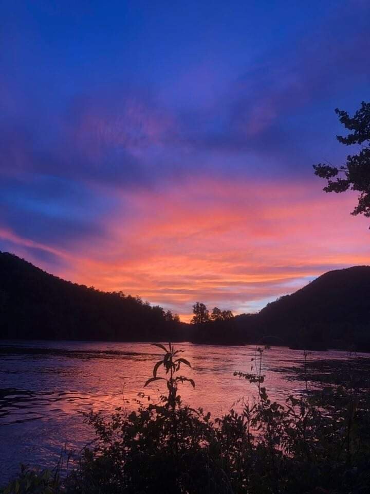 Summer sunset on the river.