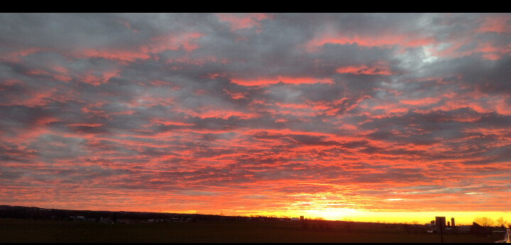 Sunset lighting up the sky