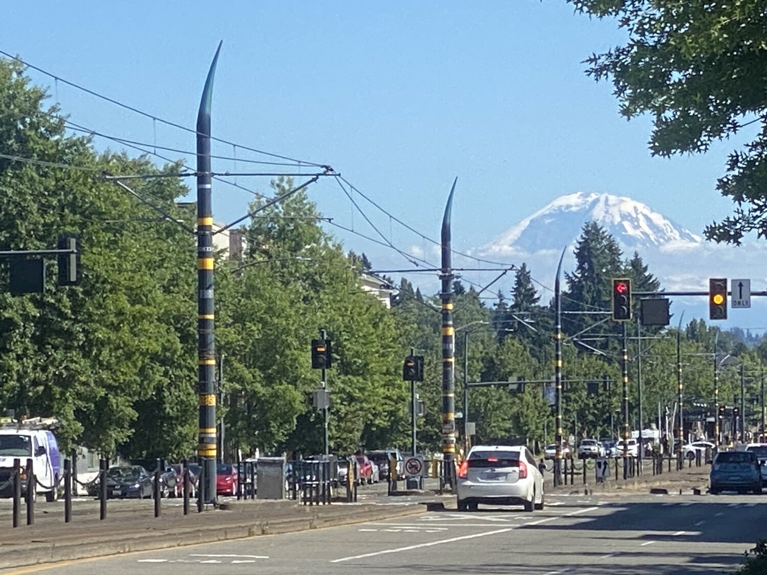 Seattle Street overlooking Mt. Rainier