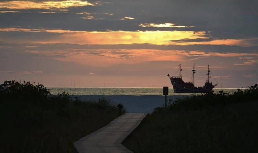 Pirate Ship in the Sunset