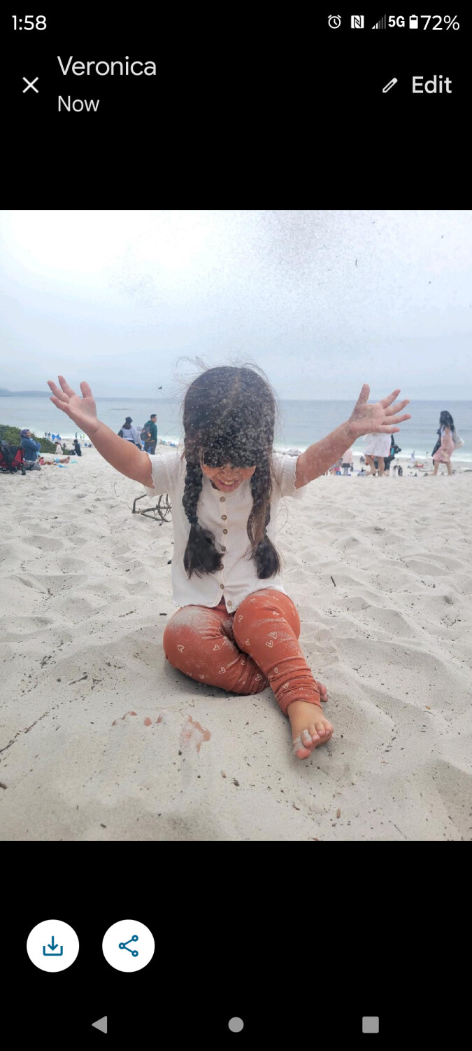 Granddaughter thanking Jesus for this beautiful by