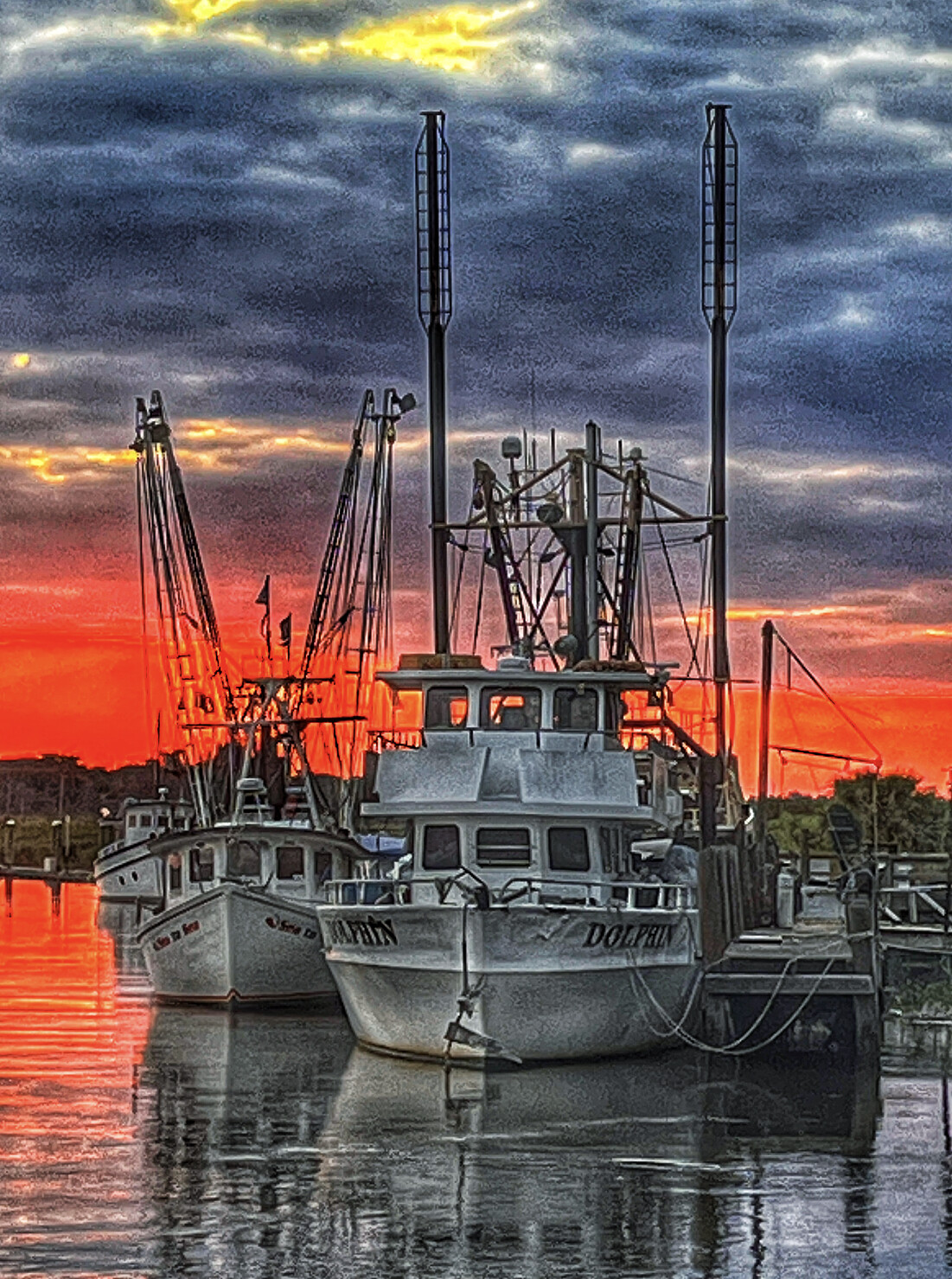 Shrimp boat sunset