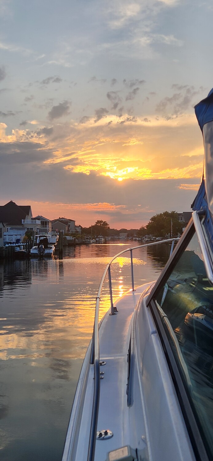 Sunset painting the calming water